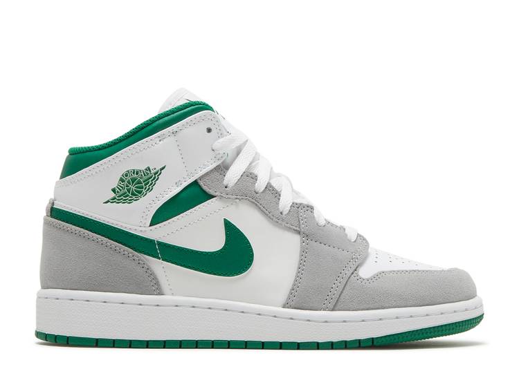 Air Jordan 1 Mid GS Pine Green Grey