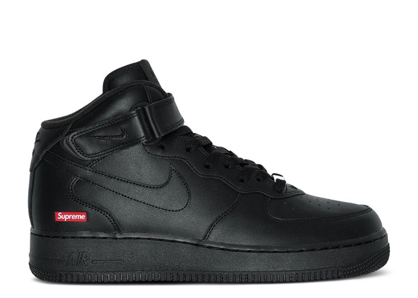 Nike Supreme Air Force 1 Mid Box Logo Triple Black