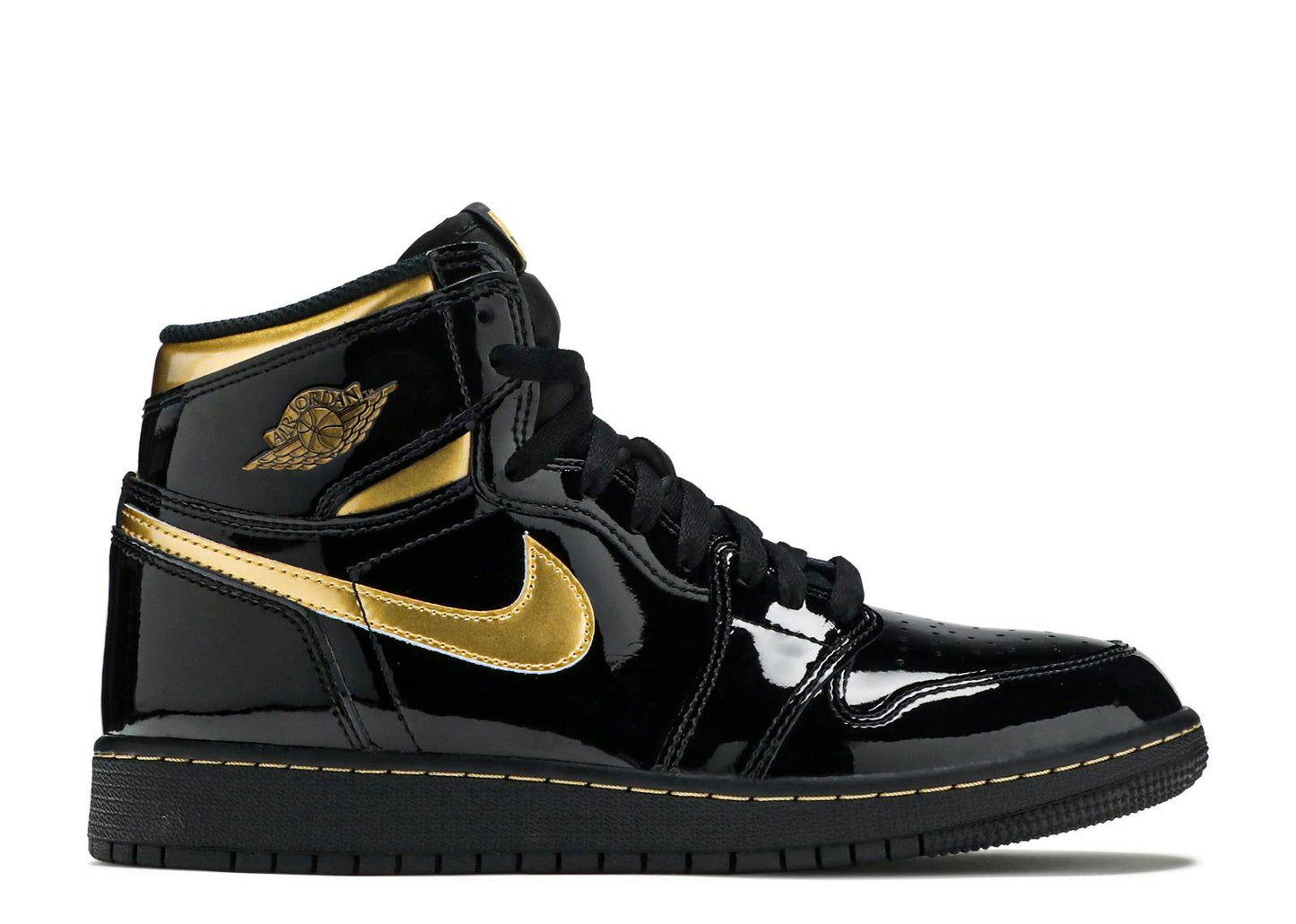 Air Jordan 1 Retro High GS Black Metallic Gold